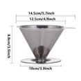 thumbnail image 2 of SSZMDLB under $5 Coffee Filter, Stainless Steel Coffee Filter, Hand-Pushed Tea Infuser, Reusable Filter for Coffee, Honey, Soy Milk, Double Layer Fine Mesh Strainer, No Paper Needed, Easy to Clean, 2 of 2
