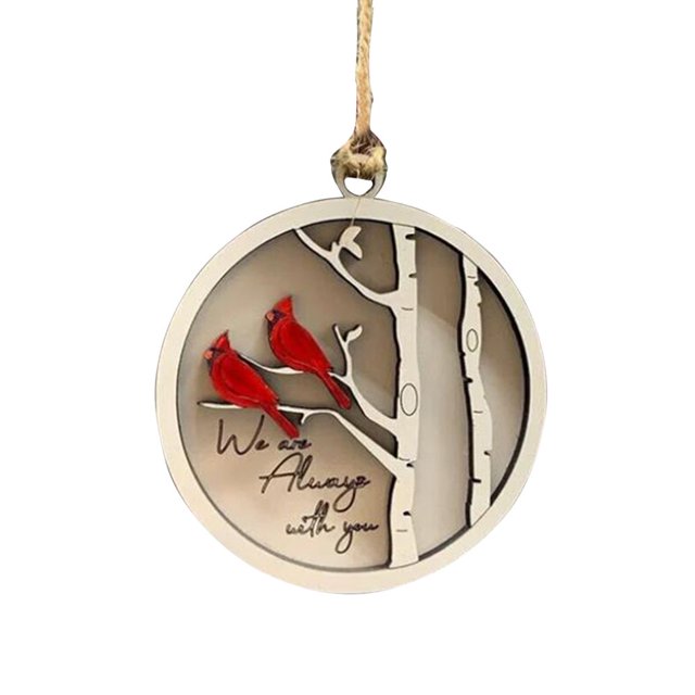 Simulation Red Bird Pendant European And American Wooden Plane Decorative Pendant Bird Pendant