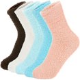thumbnail image 1 of Chaussettes Douces pour Femmes Chaussettes Blanches Chaussettes Confortables Chaussettes Moelleuses pour Femmes Chaussettes en Polaire 5 Paires Blanches, 1 of 3
