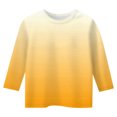thumbnail image 4 of Splozh T-Shirts à Manches Longues pour Fille T-Shirt Décontracté à Col Rond à Manches Trois Quarts T-Shirt Régulier Basique Haut à Manches 3/4 Jaune, 8-9 Ans, 4 of 5