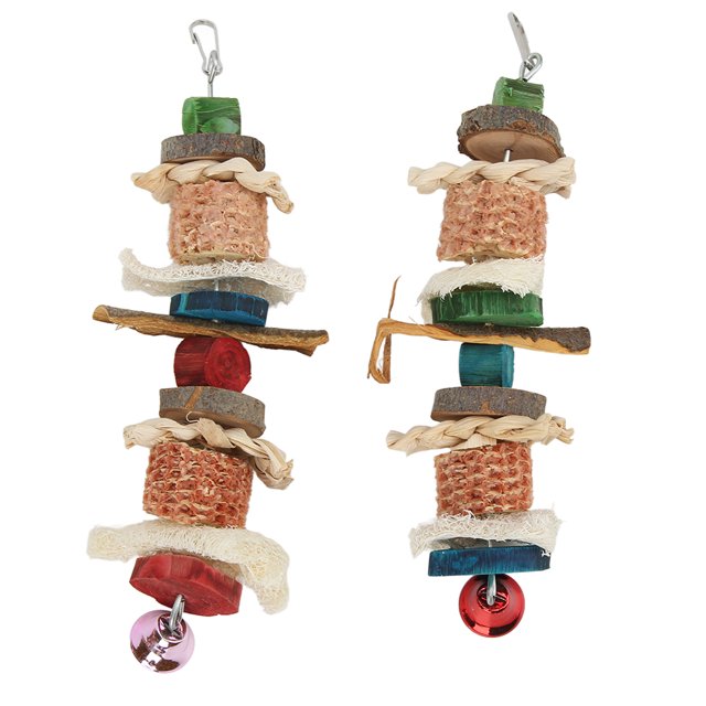 Bird Biting Toy Cage Bite Toy Bird Chewing Toy Natural Hanging Cage Bite Toy For Small To Medium Sized Birds