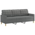 thumbnail image 2 of vidaXL 2 Piece Sofa Set with Pillows Dark Grey Fabric, 2 of 5