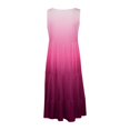 thumbnail image 4 of CHUANK Robes en Lin pour Femmes Été Grande Taille Manches Courtes Col en V Longueur Genou Robe Ample Décontractée Confortable Robe de Plage Soldes de Liquidation 2024, 4 of 6