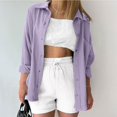 thumbnail image 1 of RXIRUCGD Chemise à Manches Longues pour Femme, Violet, Taille : TG, 1 of 4