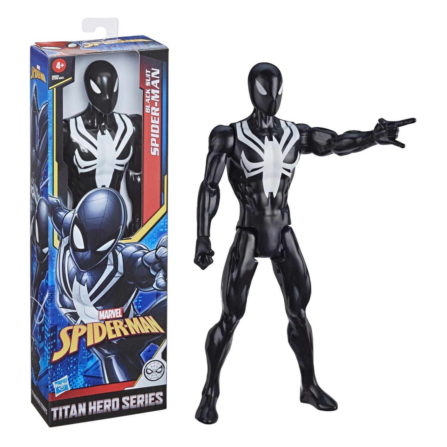 Marvel Spider-Man: Titan Hero Series Villains Black Suit Spider-Man 12-Inch-Scale Super Hero Action Figure Toy Great Kids For Ages 4 And Up
