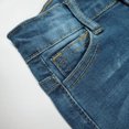 thumbnail image 4 of KIDSCOOL SPACE Baby Girls Skirt,Ripped Soft Strechy Denim Toddler Girls Summer Overalls Dress,Deep Blue,9-12 Months, 4 of 6