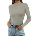 thumbnail image 1 of HongQid Chandails à Col Roulé à Manches Longues pour Femmes sous-Vêtements Thermiques Hauts Basiques Coupe Ajustée Mode d'Automne Haut Léger, 1 of 9