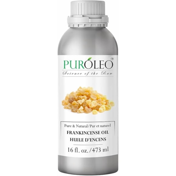 PUROLEO Frankincense Essential Oil 16 Fl Oz/473 ML (Packed In Canada) 100% Pure Natural Undiluted, for Aromatherapy, perfume for women, fragrance, massage, essential oil for diffusers aromatherapy