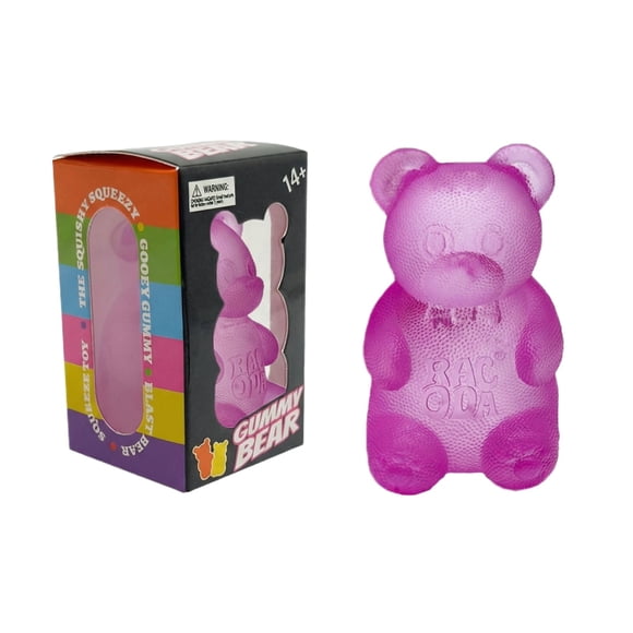 Ourson Gélifié - Jouet Sensoriel Anti-Stress avec Remplissage Semblable à de la Gelée - 3,5 Pouces de Haut - Couleurs Pouvant Varier (Violet)