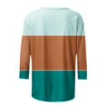 thumbnail image 4 of IROINNID en Solde T-shirt à Manches Longues en Polyester pour Femmes Confortable Été Slim Col Rond T-shirt, Marron, 4 of 5