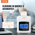 VEVOR Punch Time Clock, Time Tracker Machine for Employees of Small ...