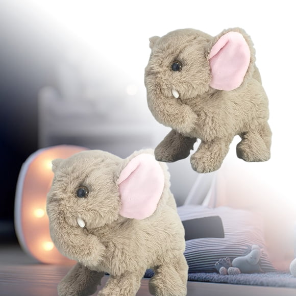 Lifelike Animated Walking Elephant Toy with Moving Head and Tail Interactive Stuffed Animal for Kids