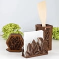 thumbnail image 4 of Desktop Ornament Floral Pattern Wood Napkin Holder for Kitchen and Dining Table Display Farmhouse Living Room Stand, 4 of 6
