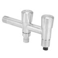 thumbnail image 3 of Robinet en Acier Inoxydable G1/2 1 Entrée 2 Sortie Lave-Linge Robinet d'Eau pour la Maison Salle de Bain Balcon, 3 of 14