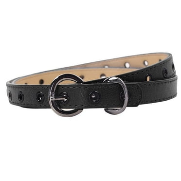 DEBGFS Enfants Garçons Filles Ceinture Enfant Ceinture de Taille Couleur Classique Loisirs Sangle de Taille Enfants Ceintures en Cuir PU (Noir)