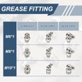 thumbnail image 3 of Uxcell Raccords à Graisse 45 Degrés, Filetage M8 x 9mm Accessoires de Raccord Hydraulique - Raccord pour (Machines Automobiles/industrielles), 6 Pcs & Acier Inoxydable 304 & Argent, 3 of 7