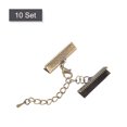 thumbnail image 3 of Unique Bargains 10Set Ribbon Crimp Clamp Ends Lobster Claw Clasps & Chain 25mm Bronze Tone for DIY, 3 of 7