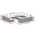 thumbnail image 4 of vidaXL 14 Piece Garden Lounge Set with Cushions Black Poly Rattan, 4 of 5