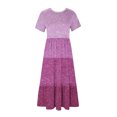 thumbnail image 4 of FAIWAD Robes Maxi d'Été pour Femmes à Manches Courtes à Paillettes Colorblock 2024 Vacances Tendance Fluides avec Poches Robe, 4 of 5