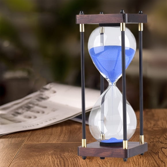 30 Minute Glass Hourglass Timer Anti Fall Design for Kids Learning & Time Management Educational Sand Timer in White Red Yellow Blue 9.84 Inch Ornamental Desk Decor