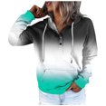 thumbnail image 1 of WEAIXIMIUNG Sweatshirts for Women Trendy Graphic Women's Autumn and Winter Fashionable Street Style Gradually Changing Color Button Collar Pocket Drawstring Casual Sports Hoodie (3), 1 of 5