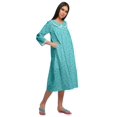 thumbnail image 3 of Moomaya Chemise de Nuit en Coton pour Femmes Imprimée à Col Rond avec Patte de Boutonnage, 3 of 6