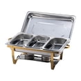 thumbnail image 2 of veasfak Chafing Dish Buffet Chafer Set Rectangular Chafers for Banquet Party Wedding three grid, 2 of 9