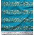 thumbnail image 1 of Soimoi Blue Rayon Fabric Lace Border Abstract Print Fabric by Yard 56 Inch Wide, 1 of 5