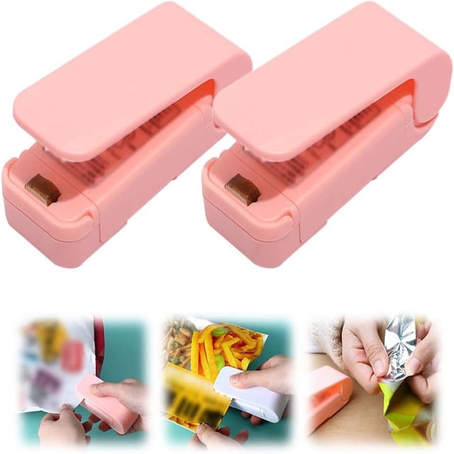EGNMCR Mini Scelleuse Portative à Main pour Sacs en Plastique, Machine de Scellage pour Collations, 2 Pcs Machine de Scellage