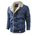 thumbnail image 1 of Veste en Denim pour Hommes Surdimensionnée Doublée de Velours, Coupe Ample, Automne Hiver, 1 of 5