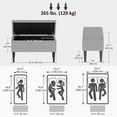 thumbnail image 3 of HOMCOM Ottoman avec Rangement et Pieds en Bois, Ottoman de Rangement 57 L, Gris, 15 Pouces, 3 of 10
