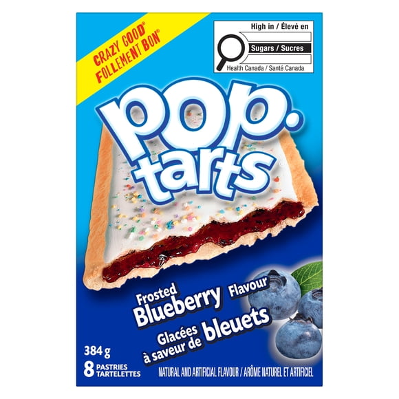 Tartelettes pour grille-pain Kellogg's pop-tarts Glacées aux bleuets, 384 g (8 tartelettes)