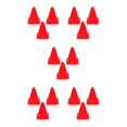 thumbnail image 2 of maskred 3pack/lot Soccer Training Cones For Road Safety - Highway Reflective Red 23cm 5Set, 2 of 6