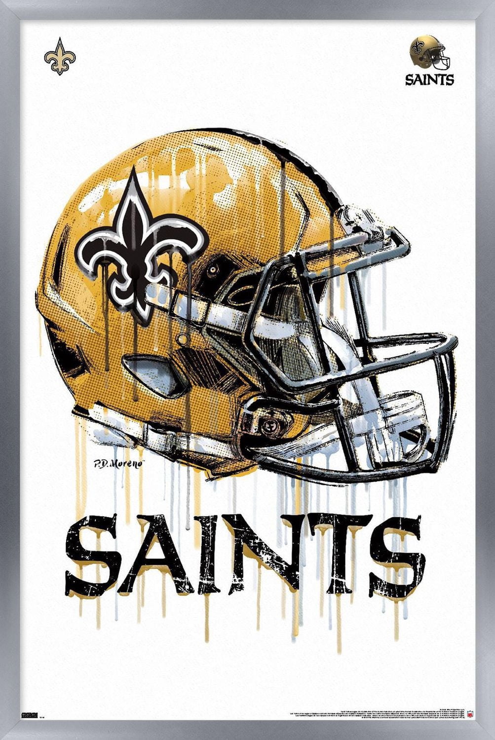 NFL New Orleans Saints - Drip Helmet 20 Wall Poster