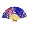 thumbnail image 2 of YAOMOBB Elegant Folding Fan Double Sided Flower Pattern Bamboo Catwalks Lightweight Hand Held Party Props, 2 of 7