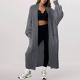 thumbnail image 2 of Comdrip Long Cardigans for Women! Long Cardigans for Women Open Front Cable Knit Cardigan Open Front Oversized Draped Sweater Outerwear Fall Cardigans for Women Grey L, 2 of 4