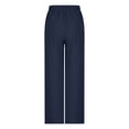 thumbnail image 3 of AherBiu Pantalon Droit Taille Haute pour Femmes, Coton Lin, Large, 3 of 5