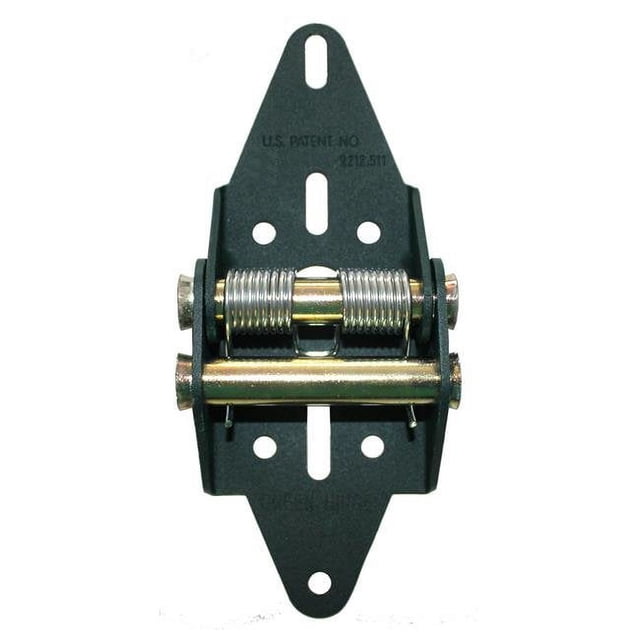 Green Hinge System 5767009 Steel Residential Garage Door Hinge designed for a 4-panel system. The hinge features a durable steel construction with a multicolour finish, suitable for garage doors up to 12 feet. The design includes visible spring mechanisms and mounting holes for secure installation.