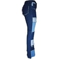 thumbnail image 2 of ZECATL Jeans Évasés à Empiècements pour Femmes, Pattes d'Éléphant, Ourlet Brut, Pantalon en Denim, 2 of 7