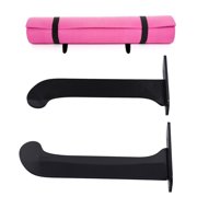 Yoga Mat Storage Rack, Yoga Mat Holder Waterproof Simple To Install Save Space Durable Acrylic 1Pair  for Living Room for Office Transparent,Black