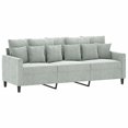 thumbnail image 2 of vidaXL 2 Piece Sofa Set with Cushions Light Grey Velvet, 2 of 4