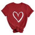 thumbnail image 5 of VKOYWKM T-Shirts Cœur Femmes Valentines Day T-Shirts T-Shirts Graphiques Cœur Hauts Mignons Vacances Manches Courtes T-Shirts Décontractés Col Rond T-Shirts Romantiques, 5 of 5