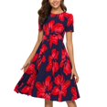 thumbnail image 2 of Ketyyh-chn99 Spring Dresses for Women Plus Size Casual Beach Sundress Rompers Sleeve Ruffle Shorts Mini Dress E,2XL, 2 of 5