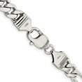 thumbnail image 4 of Diamond2Deal 925 Sterling Silver Rhodium-plated 7.75 mm Figaro Chain Necklace for Mens 26", 4 of 7