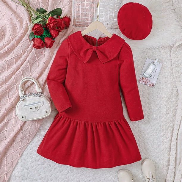HIPYLO 3t Christmas Dress Christmas 4t Girl Clothes Size 6 Baby Girl Outfits 6-9 Months Family Photo Outfits Toddler Outfits for Girls Thanksgiving, Red 7-8 Years