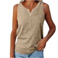 thumbnail image 1 of T-shirts pour Femmes Mode Mode pour Femmes Décontracté Uni Col en V Sans Manches T-Shirt Chandail Hauts, 1 of 6