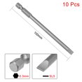 thumbnail image 2 of Unique Bargains 10pcs 100mm 1/4' Hex Shank SL5 Magnetic Slotted Head Screwdriver Bit S2, 2 of 4