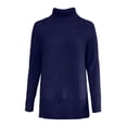 thumbnail image 3 of SGMVNU Women's Oversized Turtleneck Sweaters Fall Long Sleeve Ribbed Tunic Sweater Chunky Pullover Knit Tops(Navy, 3XL), 3 of 3