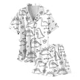 thumbnail image 4 of Sunnyoo Girls DIY Hand Painted Homewear Set Short Slevee Coloring Pajamas Sleepwear, 4 of 4