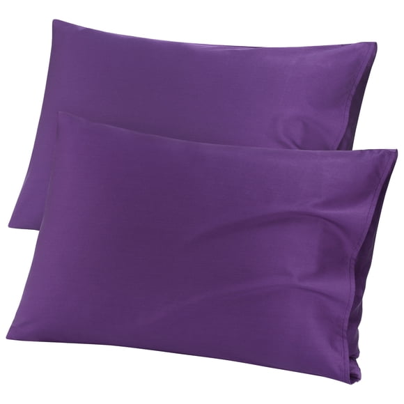 PiccoCasa Taies d'Oreiller en Pur Coton 2 Pcs Douces avec Enveloppe Raisin Grand Lit